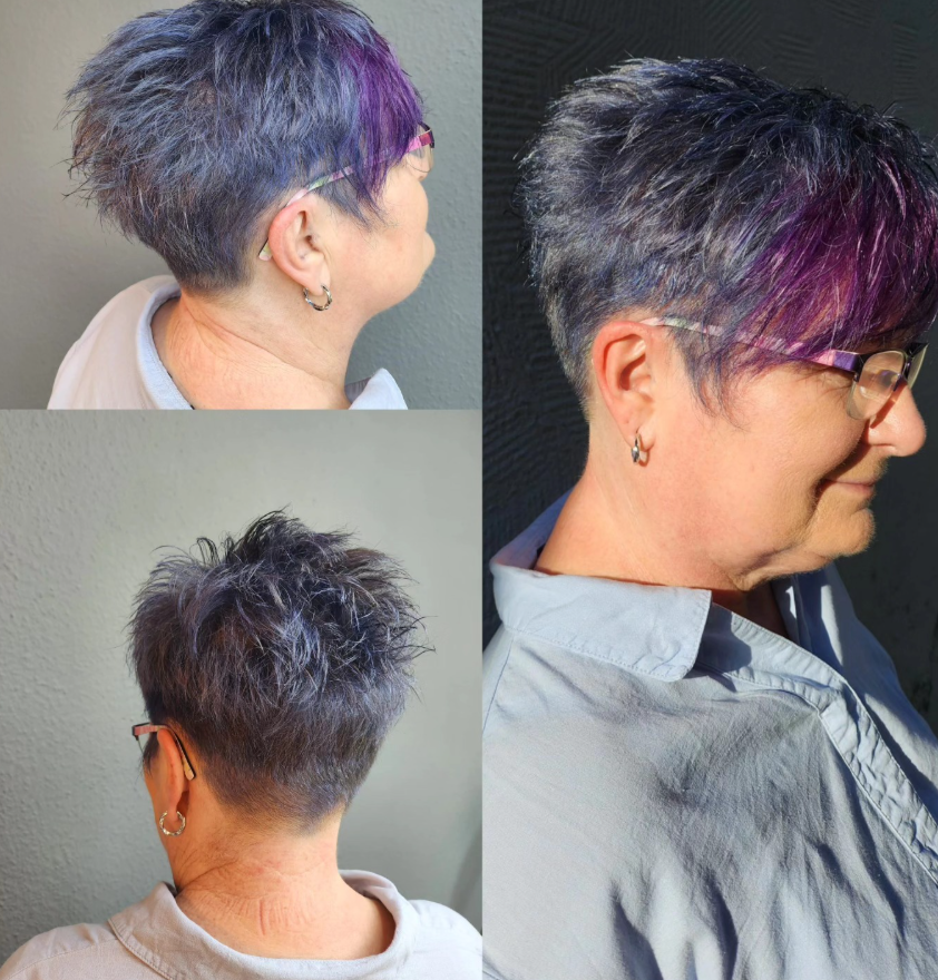 Vorher-Nachher: Creative Color in Blau und Violett